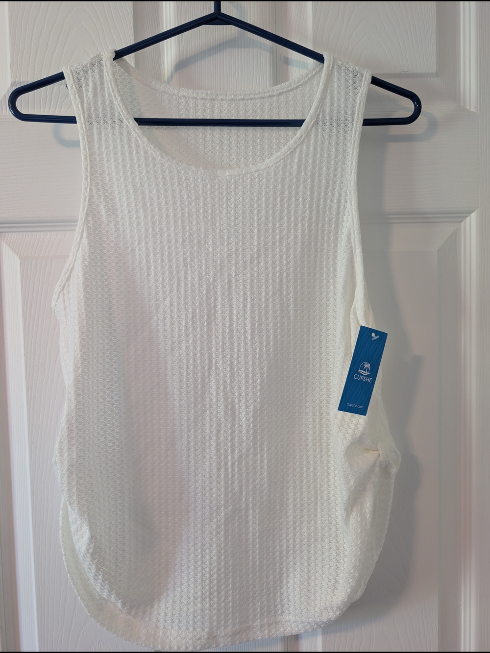 New Cupshe White Round Neck Sleeveless Cover-Up Size Small
